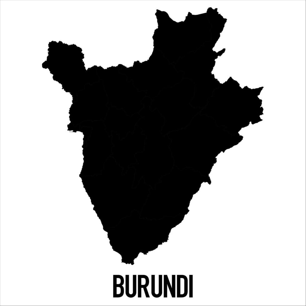 Burund Map - black World Map International template with High detailed isolated on white background vector