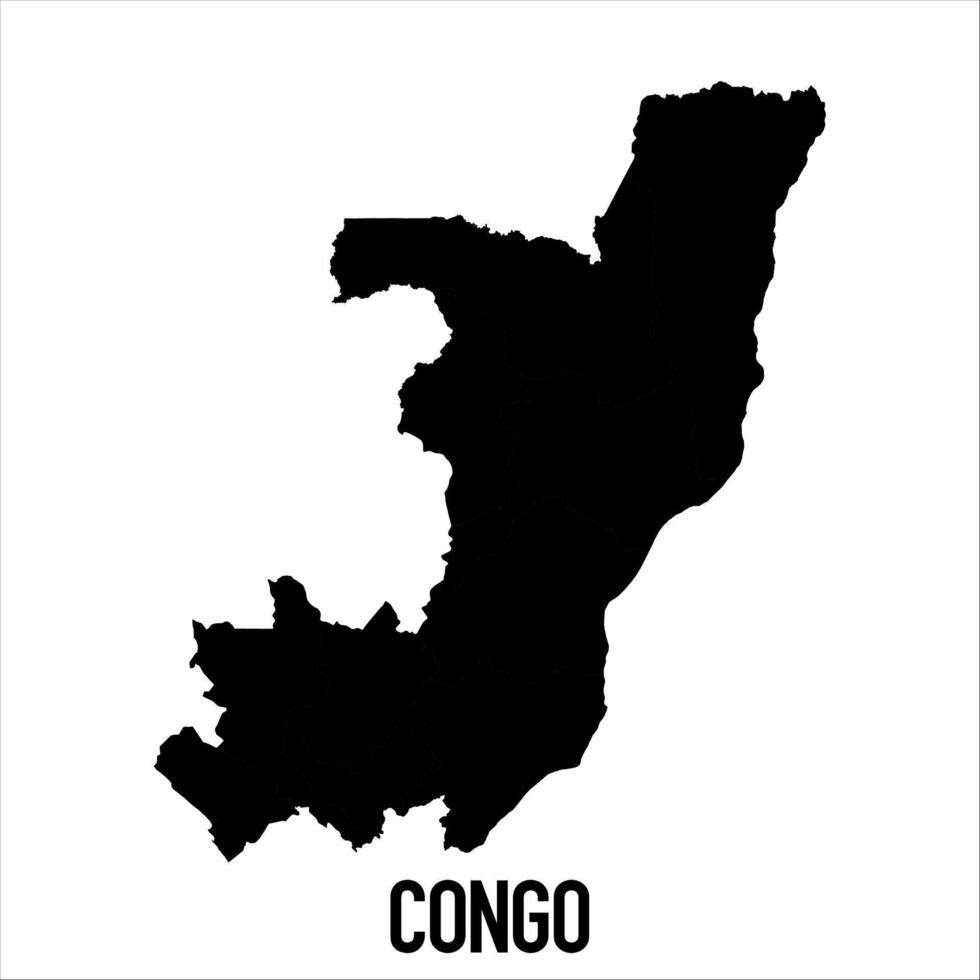 Congo Map - black World Map International template with High detailed isolated on white background vector