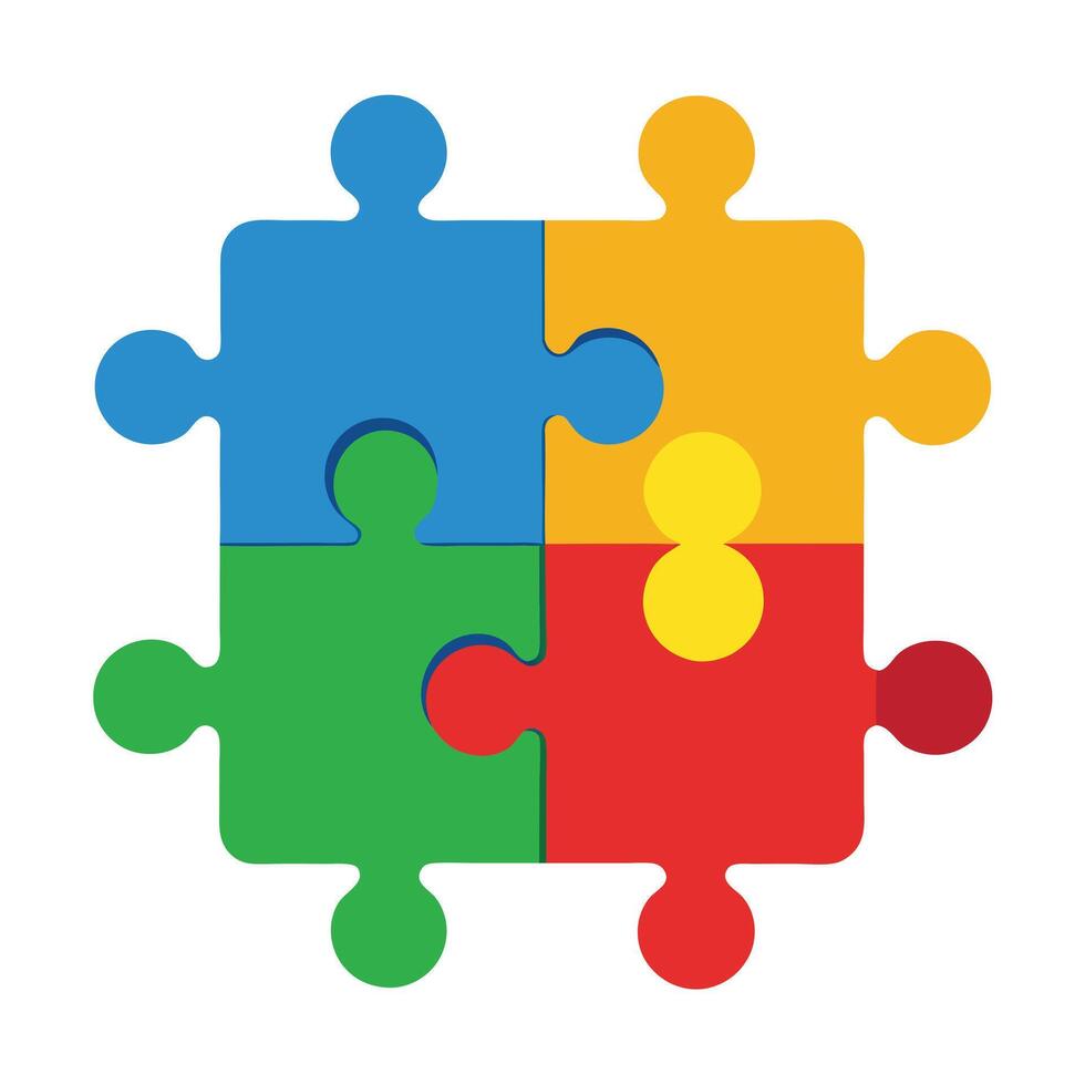 Colorful Puzzle Piece Icon and Isolated Background vector