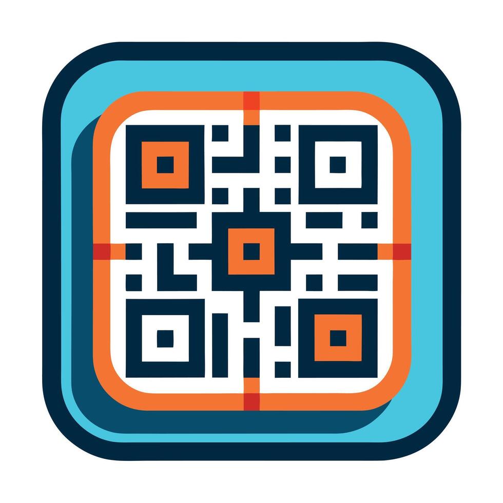 Modern QR Code Icon with a Scan Highlight and Isolated Background vector