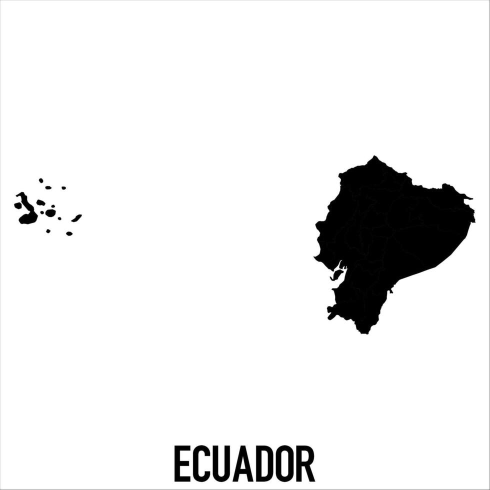 Ecuador Map - black World Map International template with High detailed isolated on white background vector