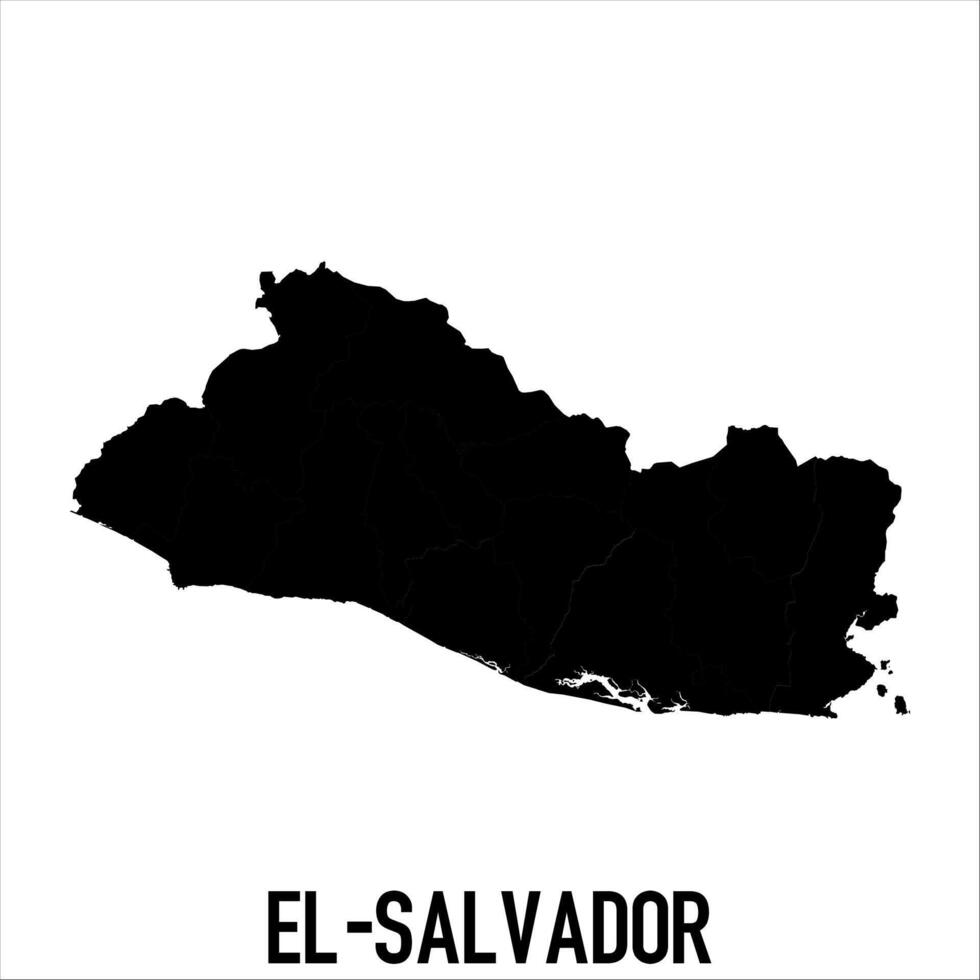 El Salvador Map - black World Map International template with High detailed isolated on white background vector