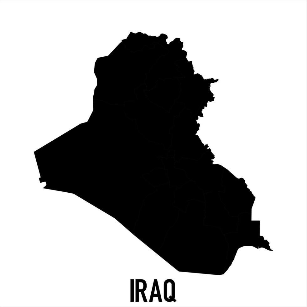 Iraq Map - black World Map International template with High detailed isolated on white background vector