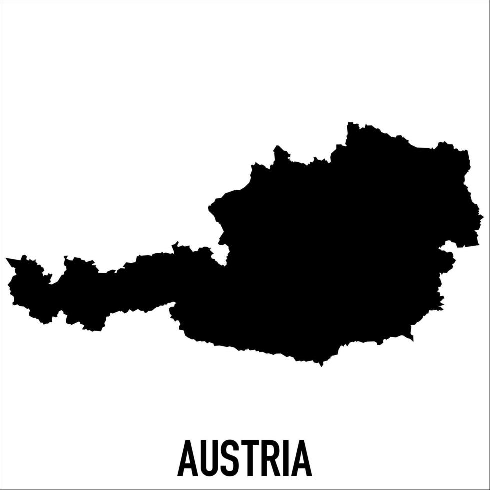 Austria Map - black World Map International template with High detailed isolated on white background vector