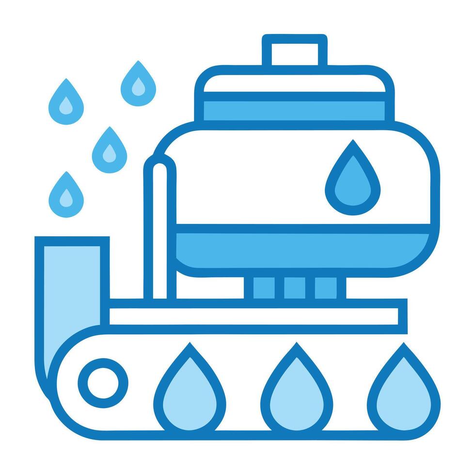 Modern Tank Icon Collecting Rainwater and Isolated Background vector