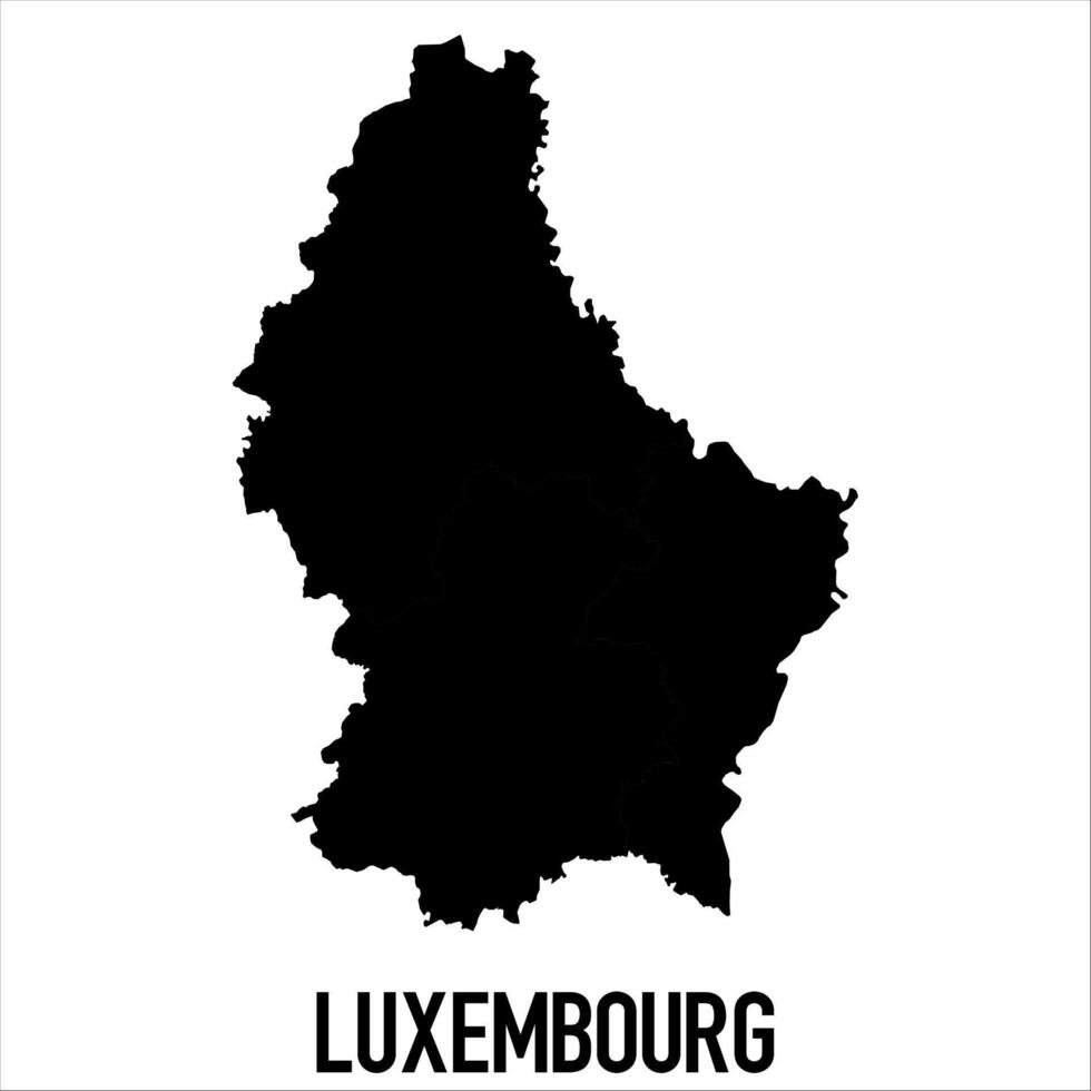 Luxembourg Map - black World Map International template with High detailed isolated on white background vector