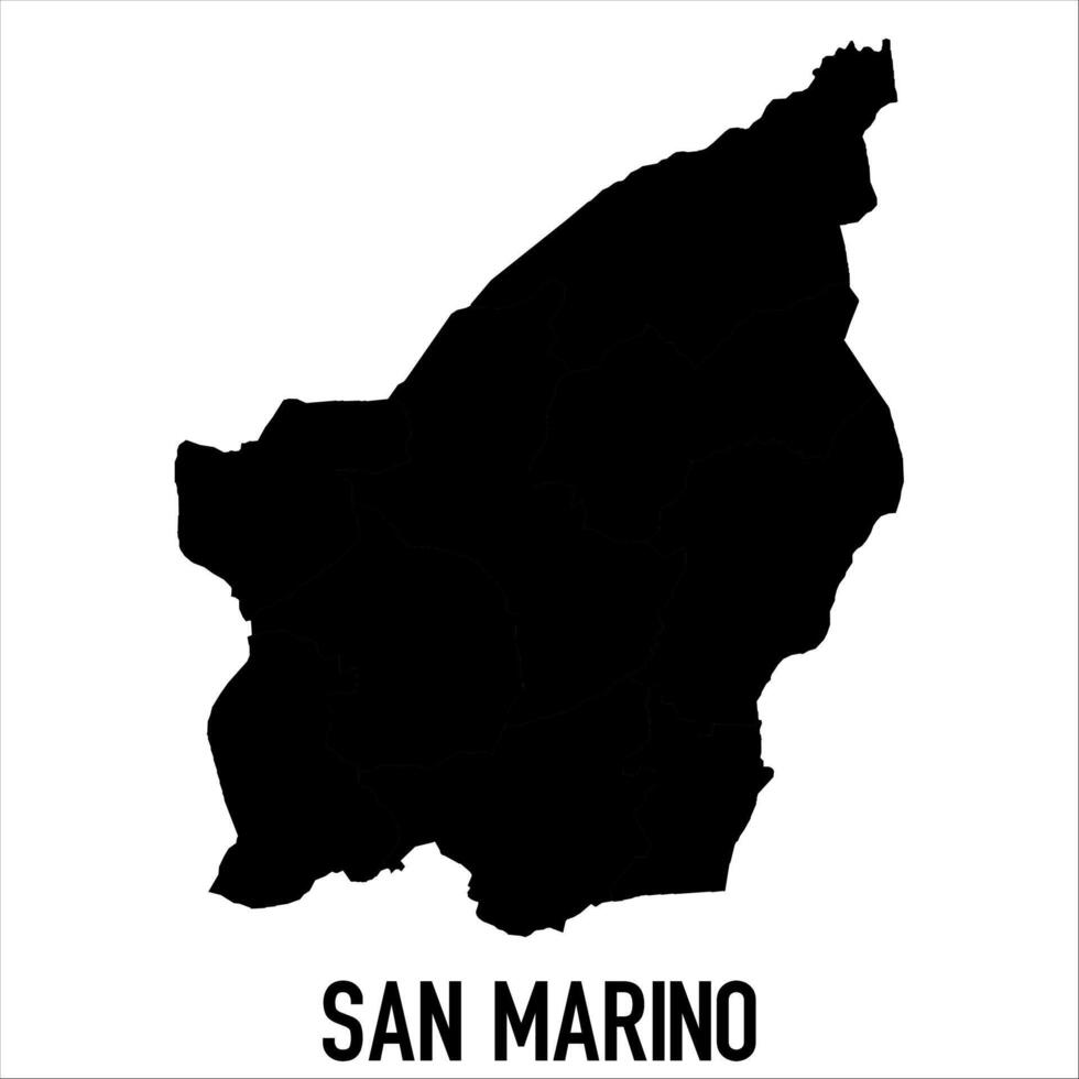 San Marino Map - black World Map International template with High detailed isolated on white background vector