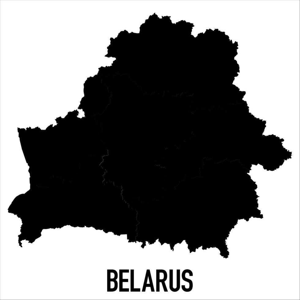 Belarus Map - black World Map International template with High detailed isolated on white background vector