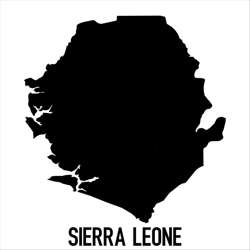 Sierra Leone Map - black World Map International template with High detailed isolated on white background vector