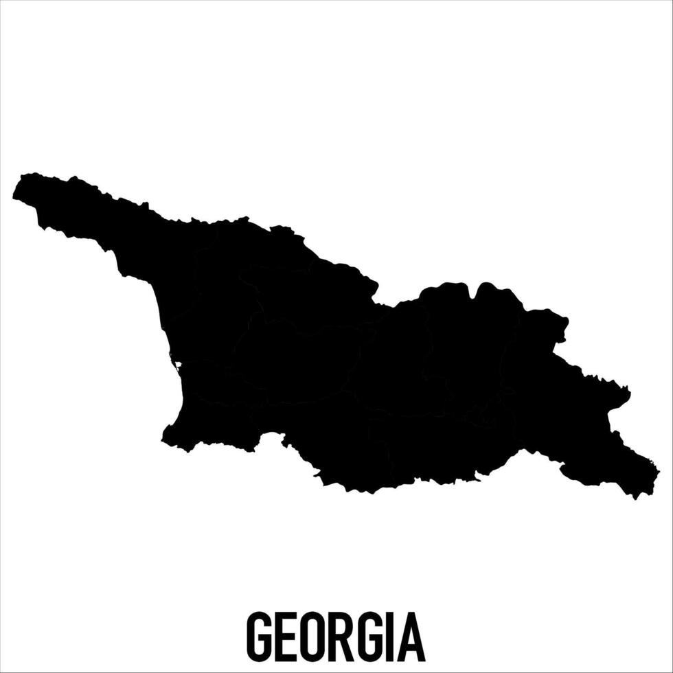Georgia Map - black World Map International template with High detailed isolated on white background vector