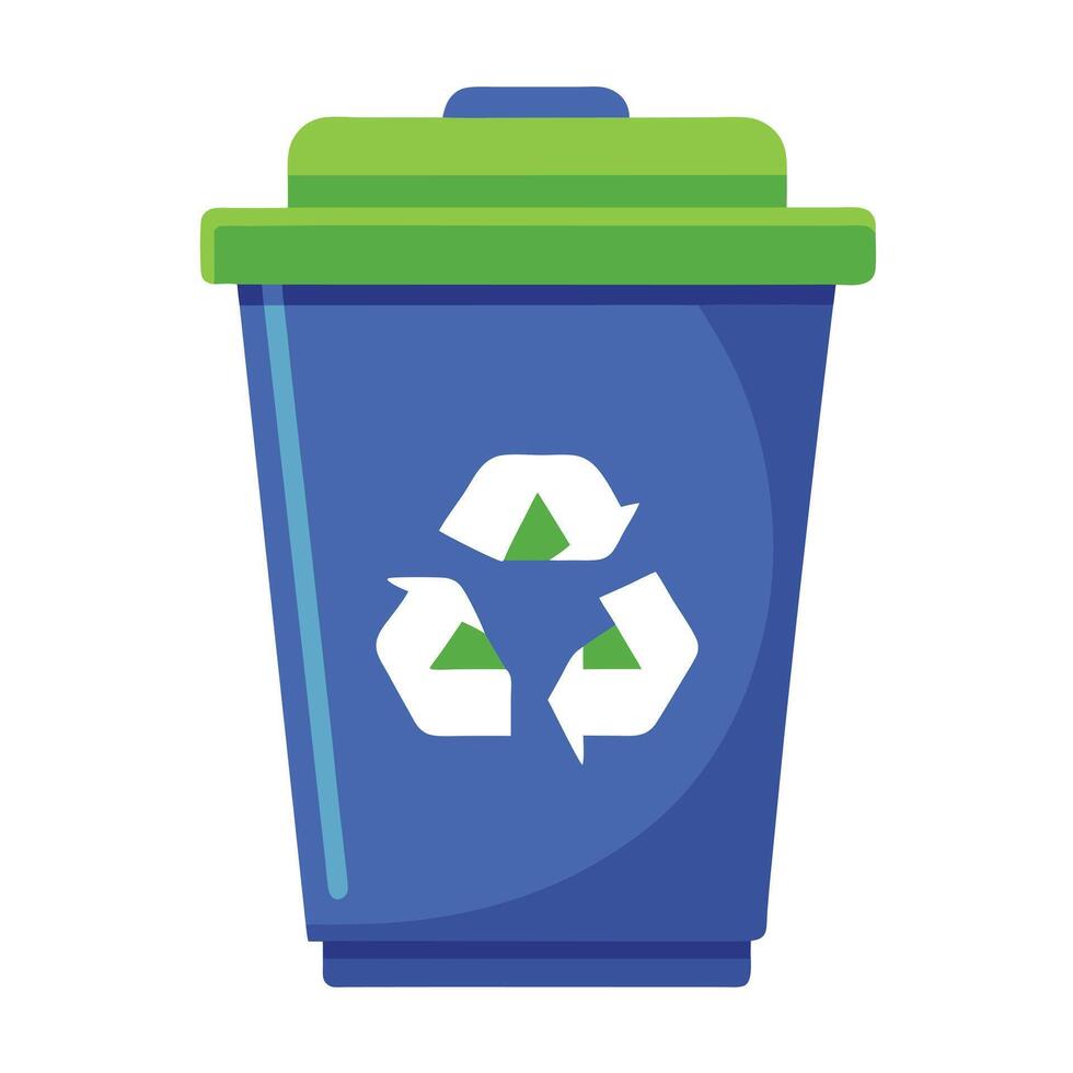 Elegant Trash Bin Icon with a Recycling Symbol and Isolated Background vector