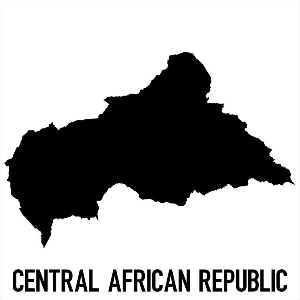 Central African Republic Map - black World Map International template with High detailed isolated on white background vector