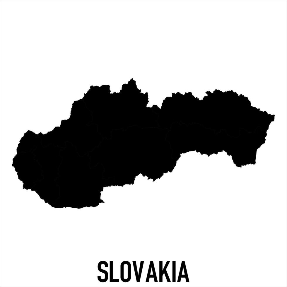 Slovakia Map - black World Map International template with High detailed isolated on white background vector