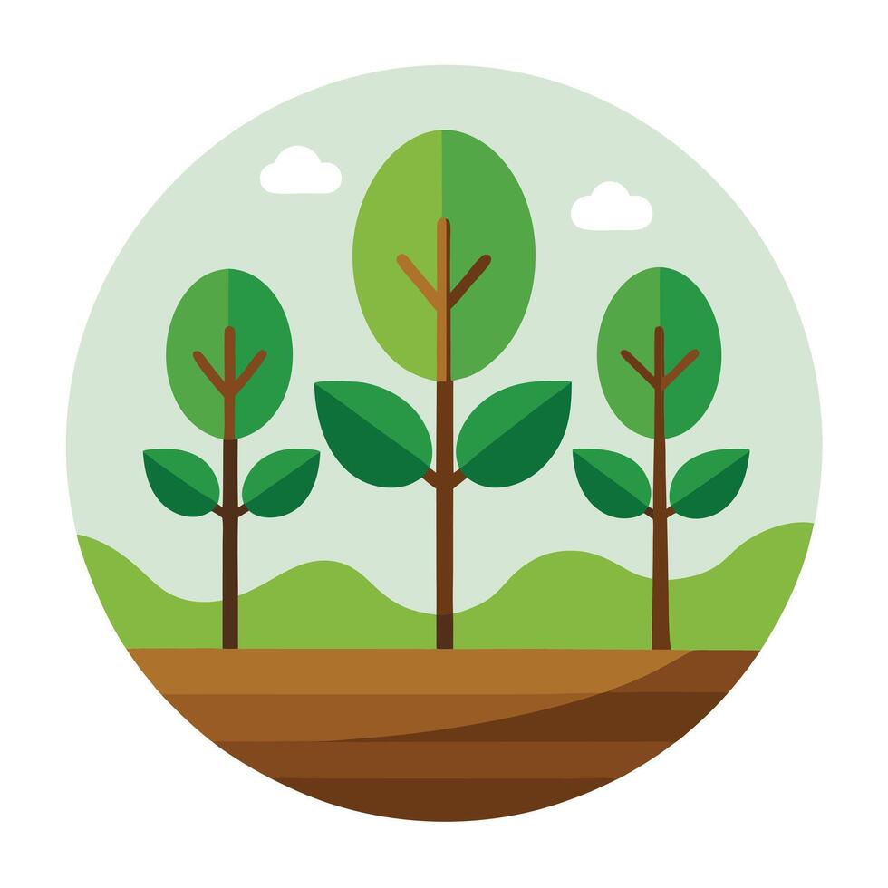 Tree forest landscape illustration vector