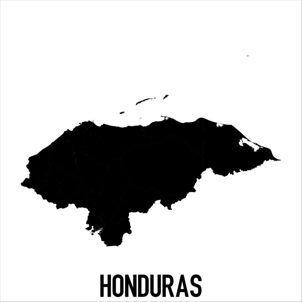 Honduras Map - black World Map International template with High detailed isolated on white background vector