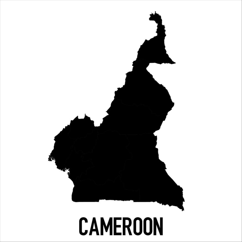 Cameroon Map - black World Map International template with High detailed isolated on white background vector