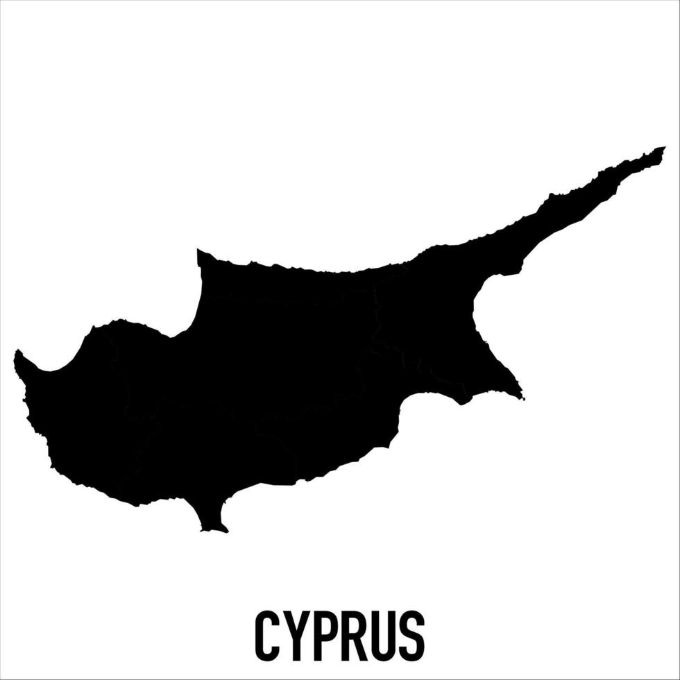 Cyprus Map - black World Map International template with High detailed isolated on white background vector