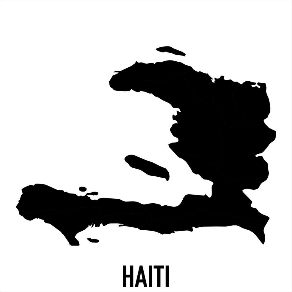 Haiti Map - black World Map International template with High detailed isolated on white background vector
