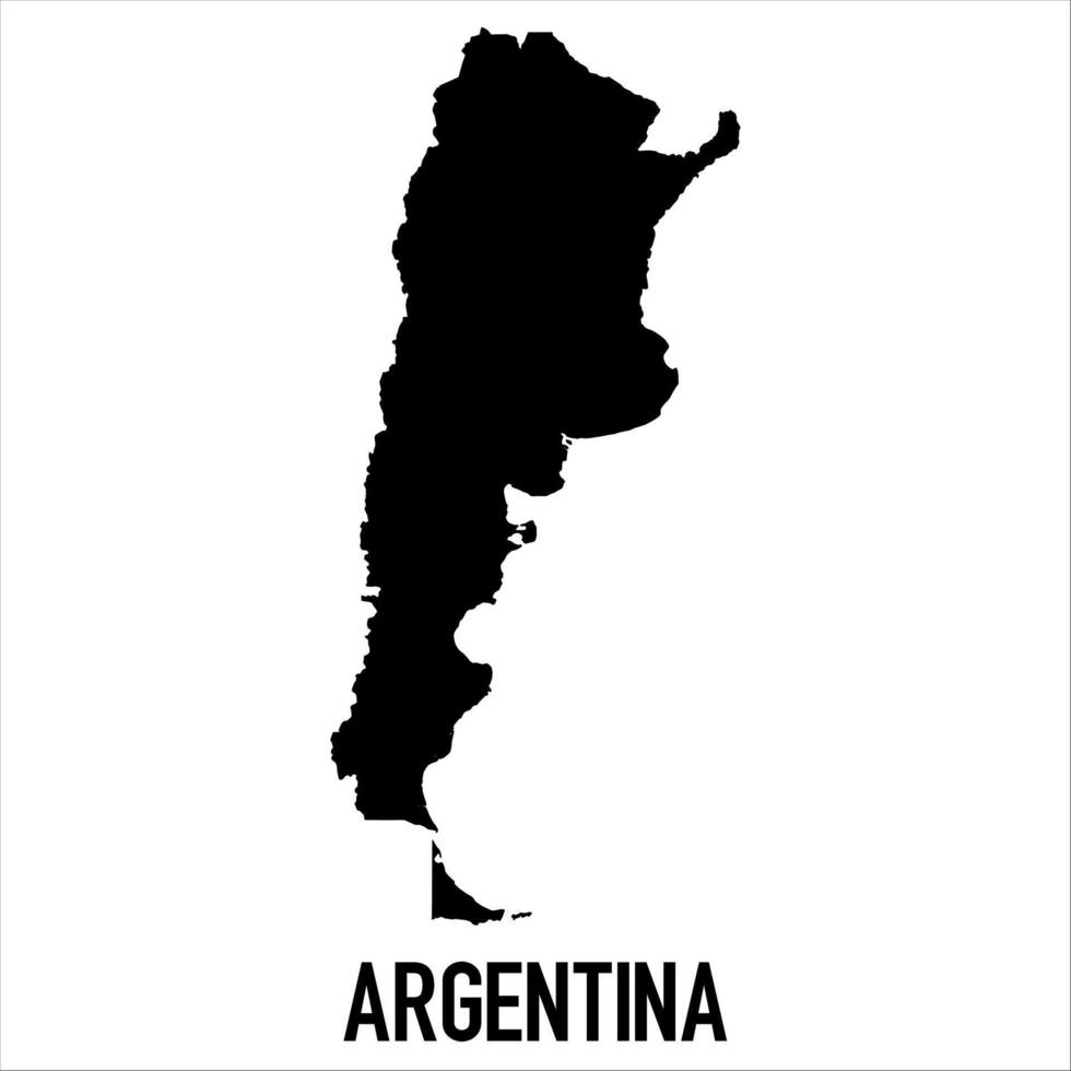 Argentina Map - black World Map International template with High detailed isolated on white background vector