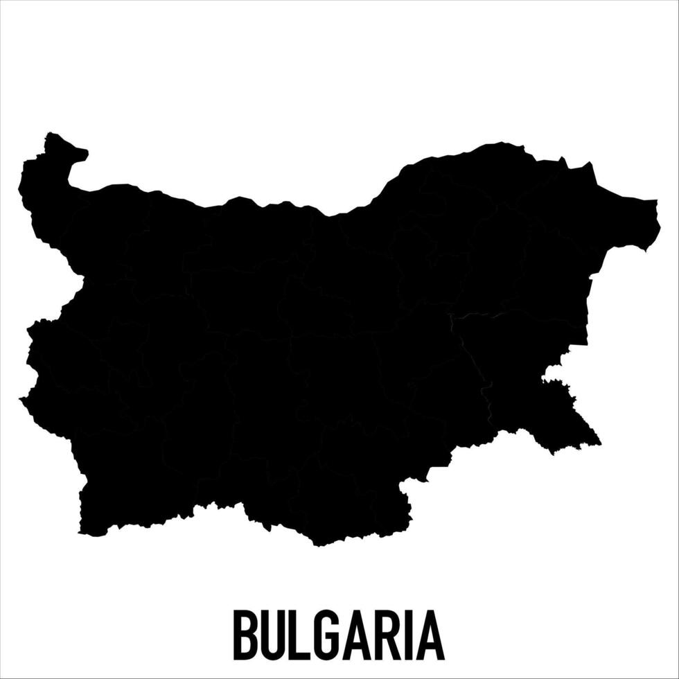 Bulgaria Map - black World Map International template with High detailed isolated on white background vector