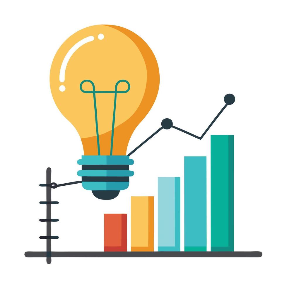 Lightbulb Icon on a Grid and Isolated Background vector