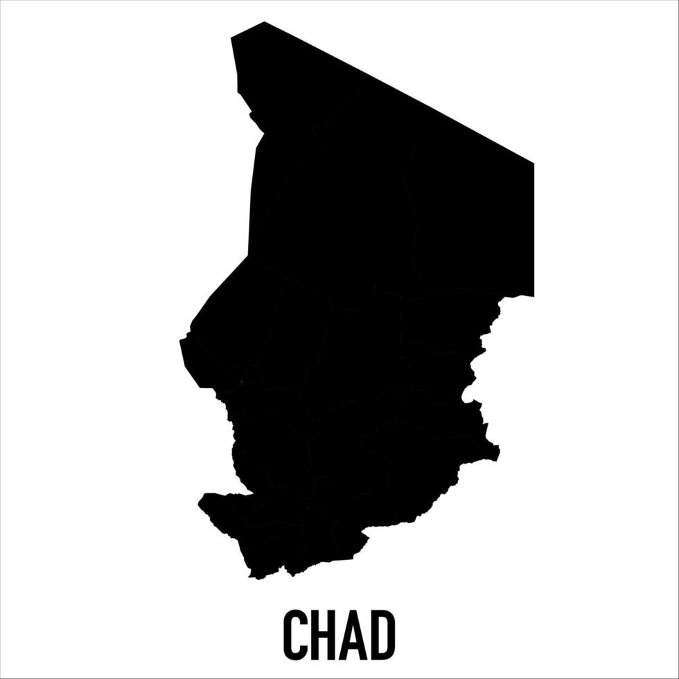 Chad Map - black World Map International template with High detailed isolated on white background vector