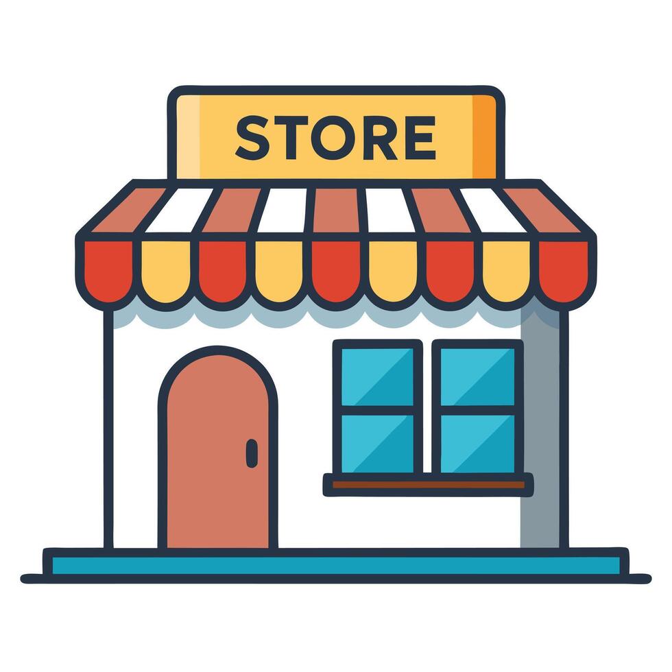 Modern Storefront Icon with an Open Sign and Isolated Background vector