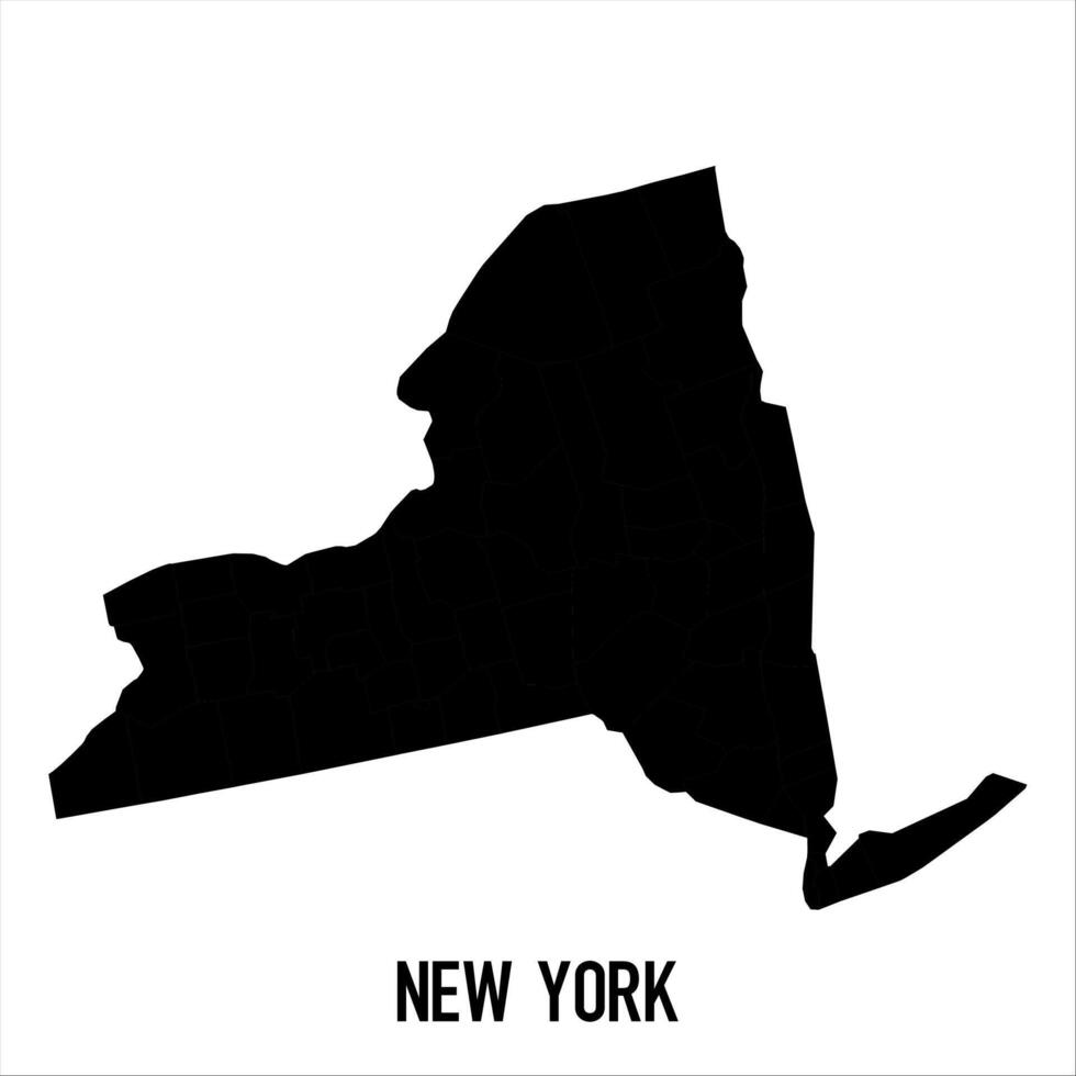New York Map - black World Map International template with High detailed isolated on white background vector