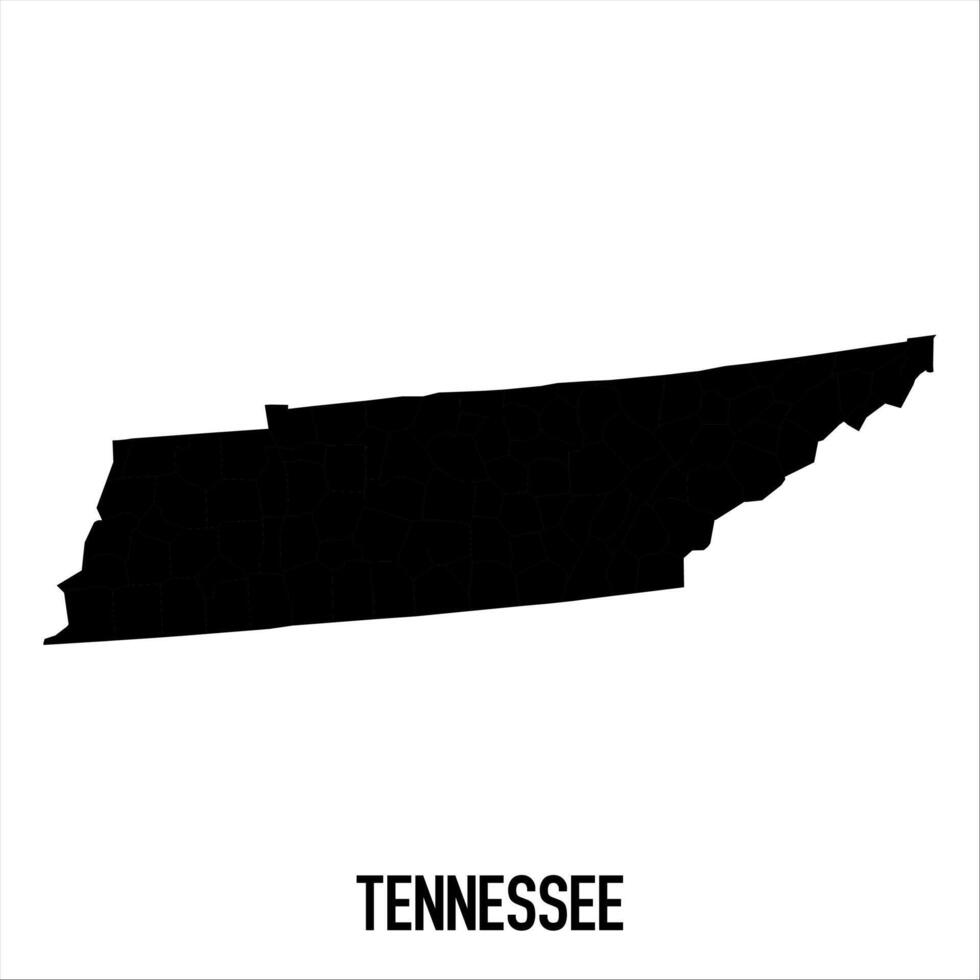 Tennessee Map - black World Map International template with High detailed isolated on white background vector