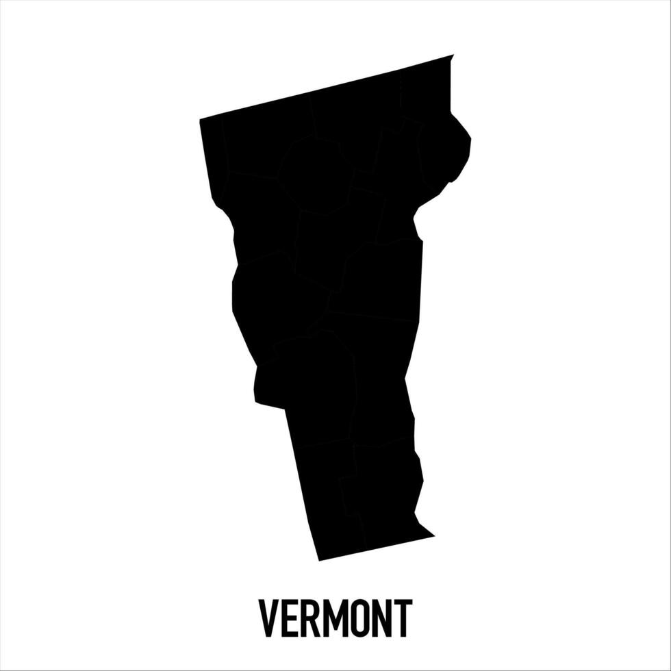Vermont Map - black World Map International template with High detailed isolated on white background vector
