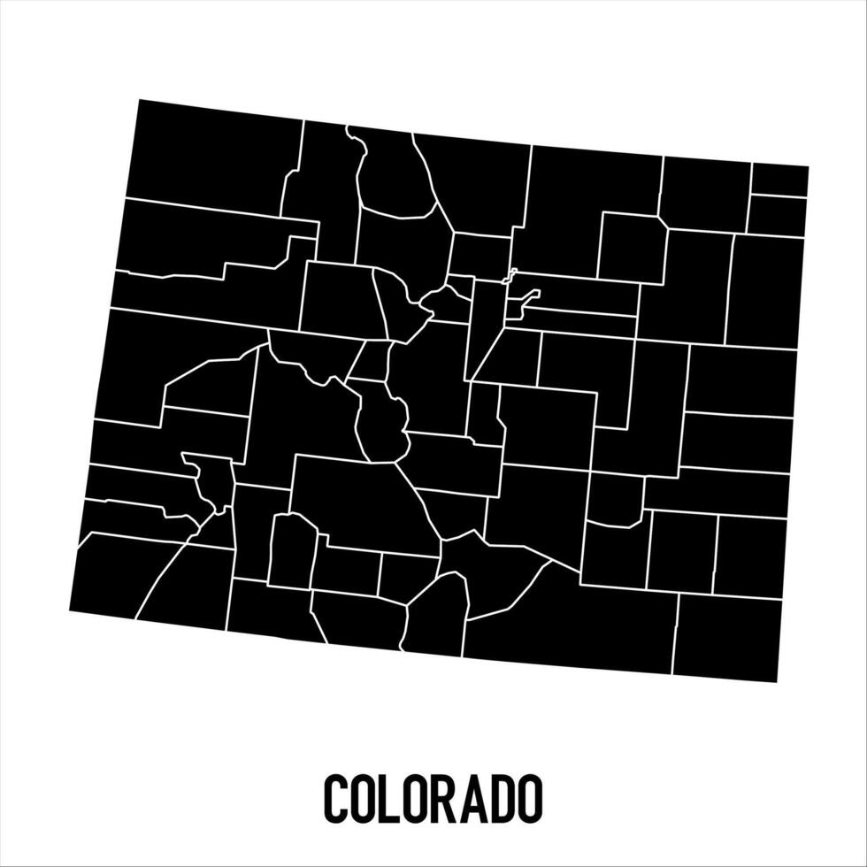Colorado Map - black World Map International template with High detailed isolated on white background vector