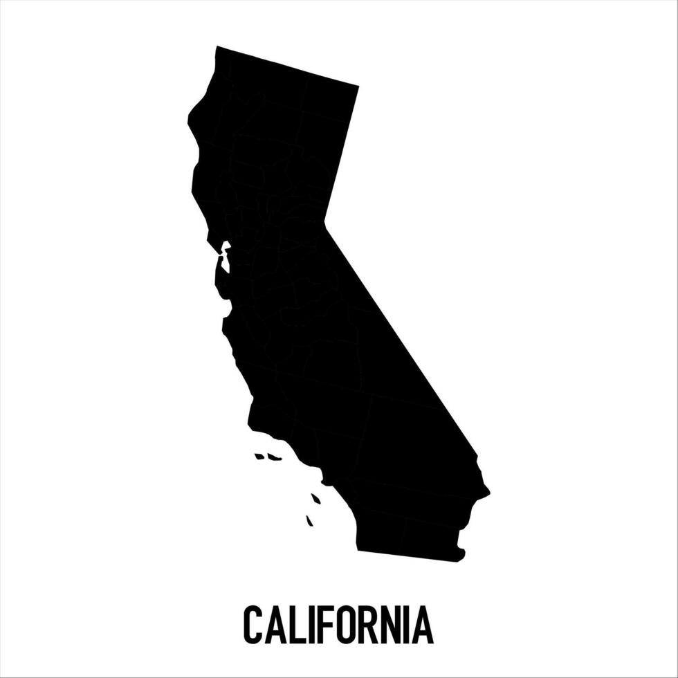 California Map - black World Map International template with High detailed isolated on white background vector