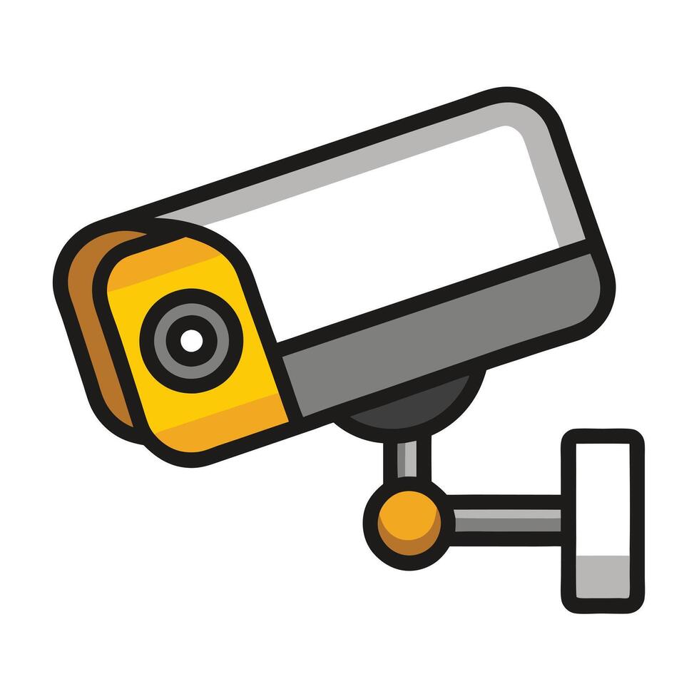 Modern Simple CCTV Camera Icon and Isolated Background vector