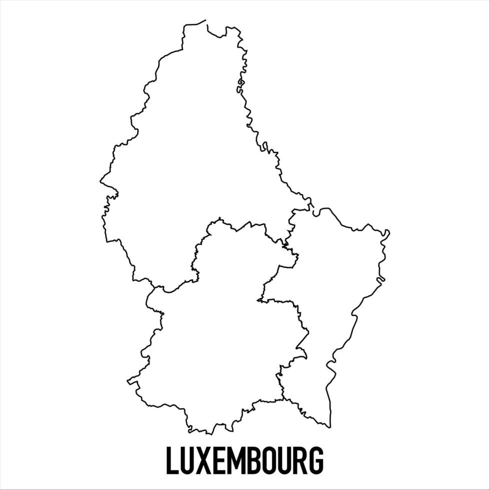 Luxembourg - solid black outline border map of country area. Simple flat illustration vector