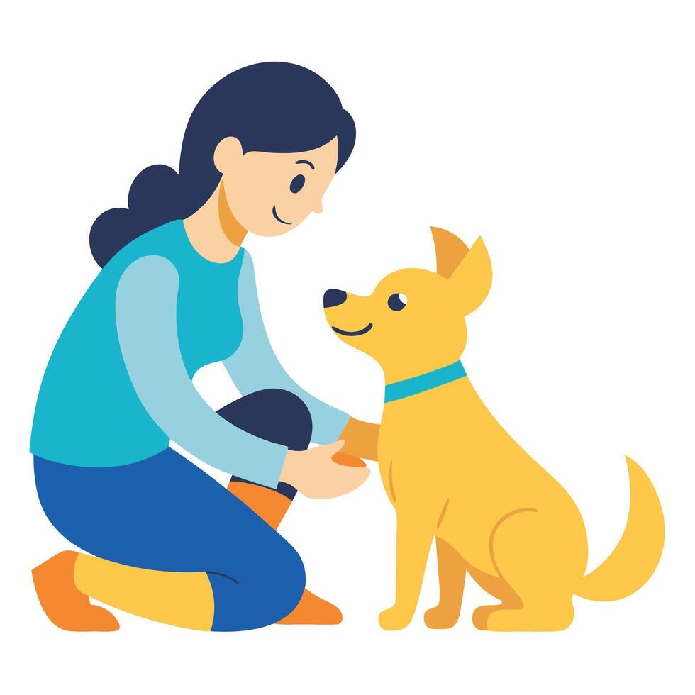 Mothers Day Illustration of a Mother and Baby Playing with a Family Dog Cheerfully vector