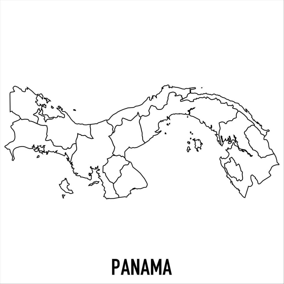 Panama - solid black outline border map of country area. Simple flat illustration vector