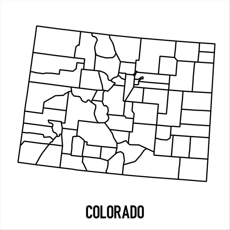 Colorado - solid black outline border map of country area. Simple flat illustration vector