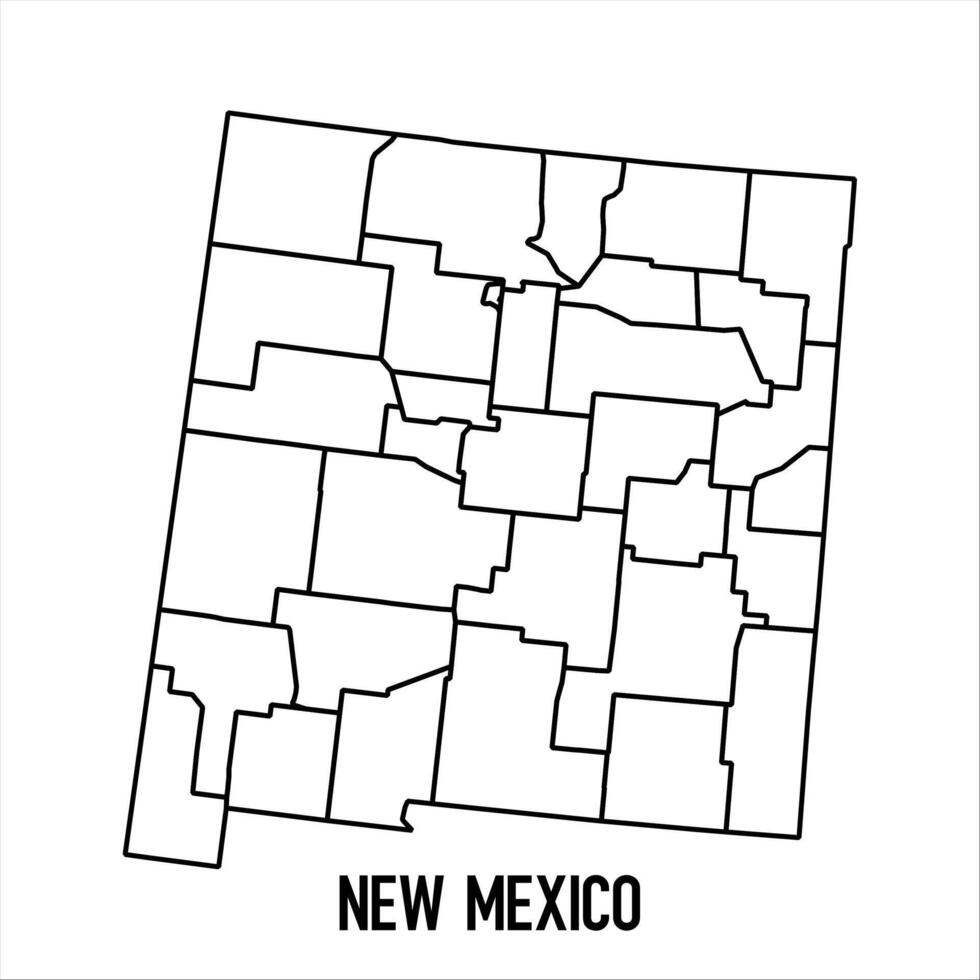 New Mexico - solid black outline border map of country area. Simple flat illustration vector