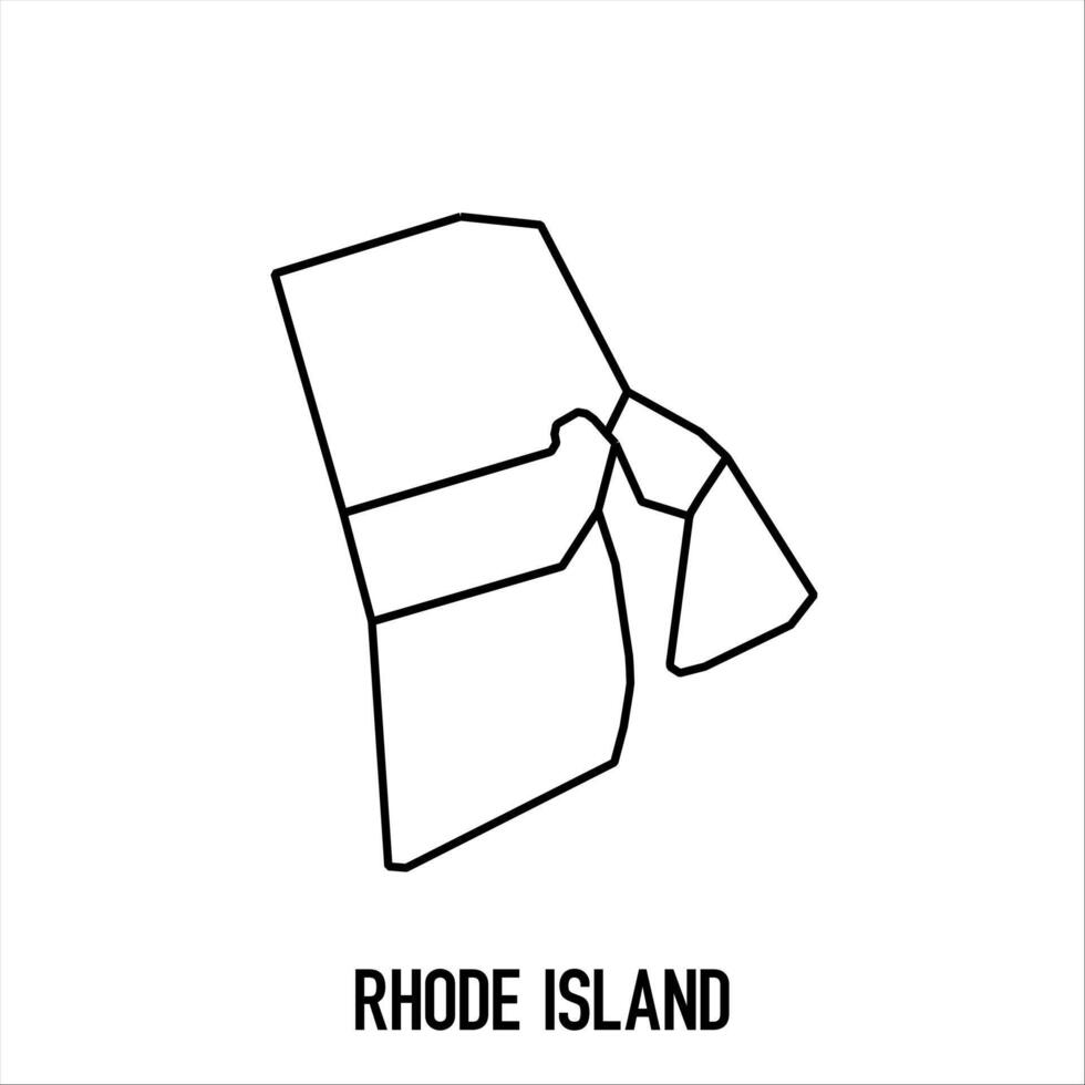 Rhode Island - solid black outline border map of country area. Simple flat illustration vector