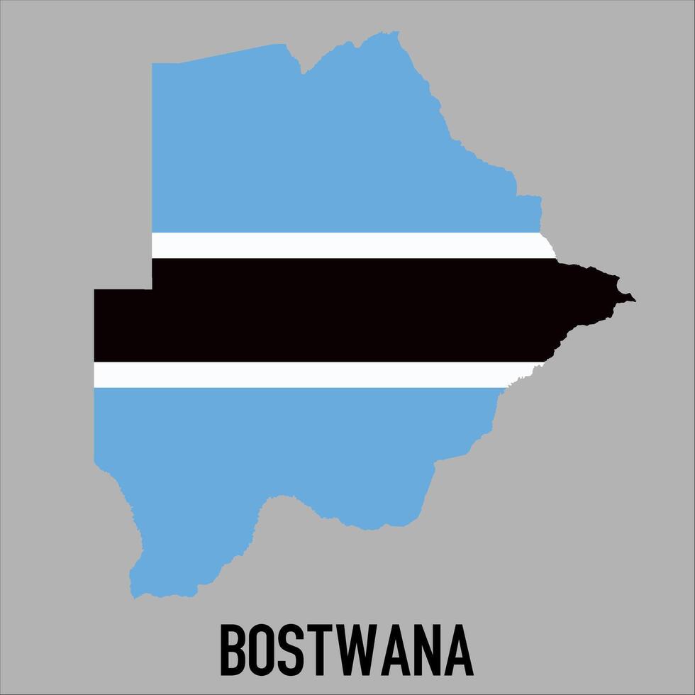 Bostwana map with flag, Map illustration vector