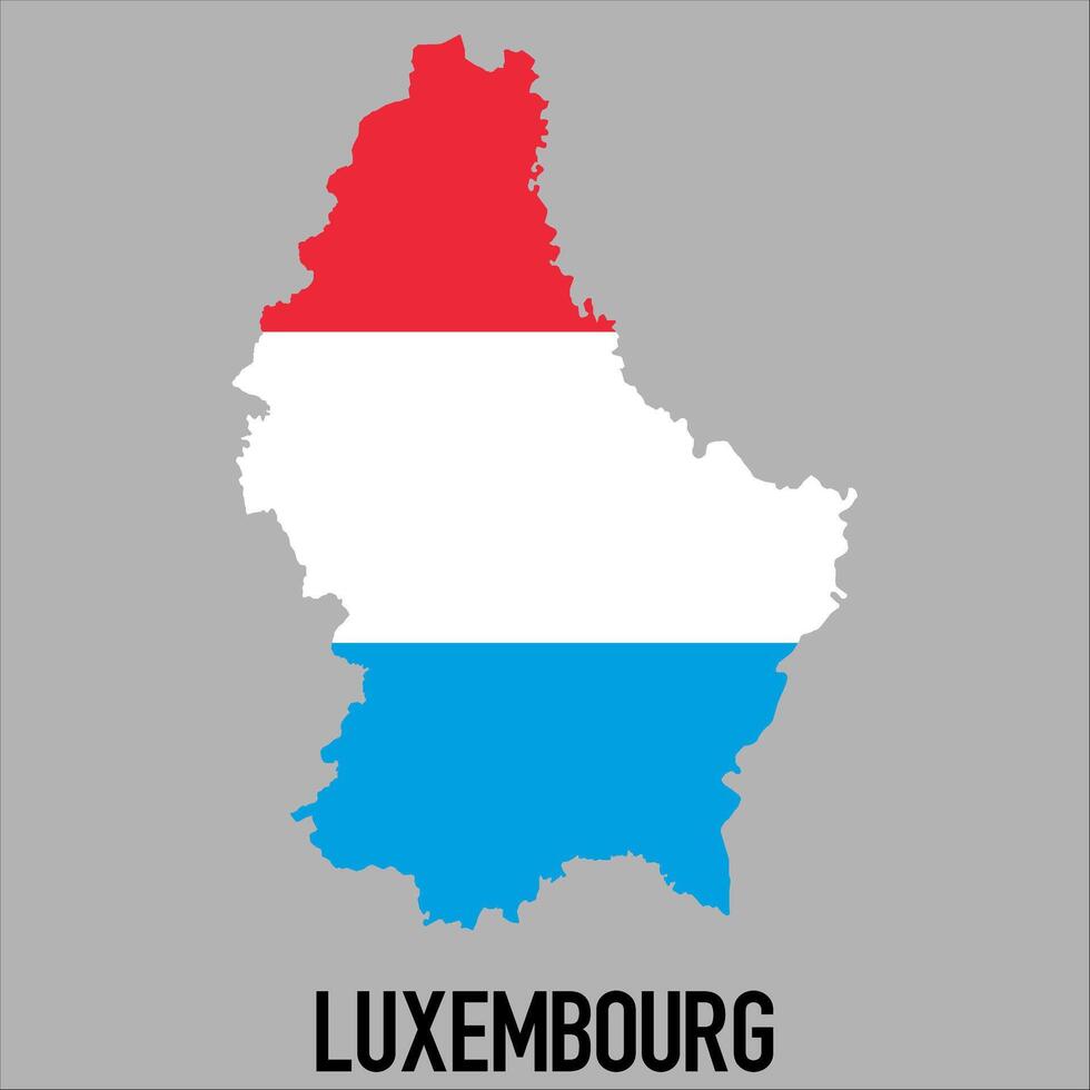 Luxembourg map with flag, Map illustration vector