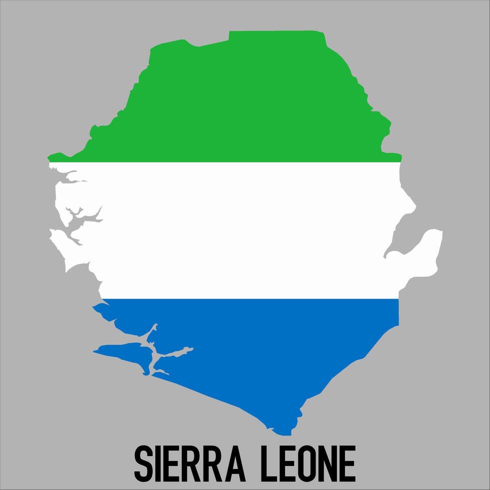 Sierra Leone map with flag, Map illustration vector