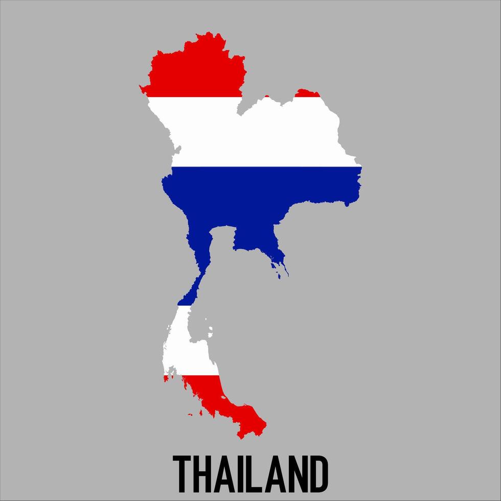 Thailand map with flag, Map illustration vector