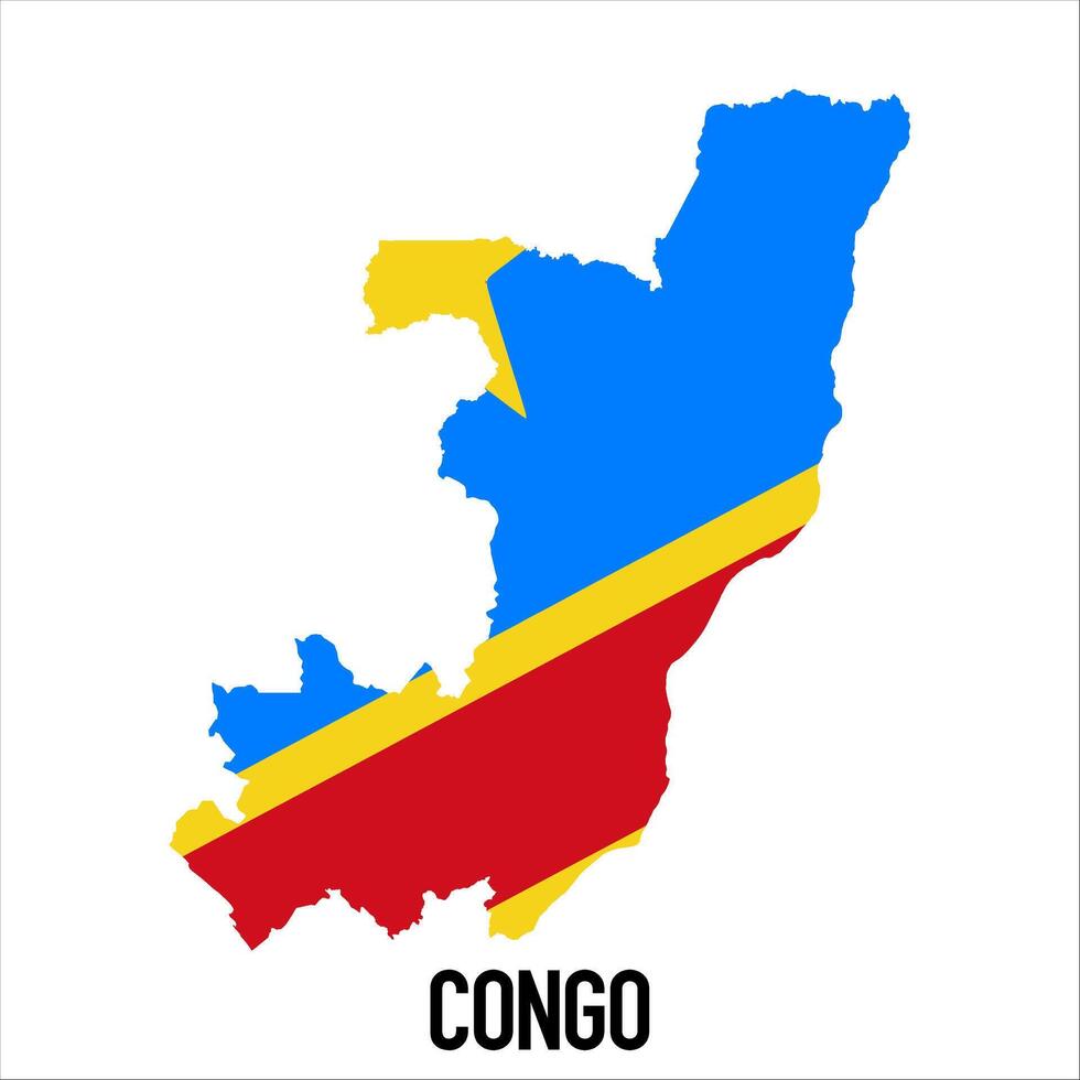 Congo map with flag, Map illustration vector