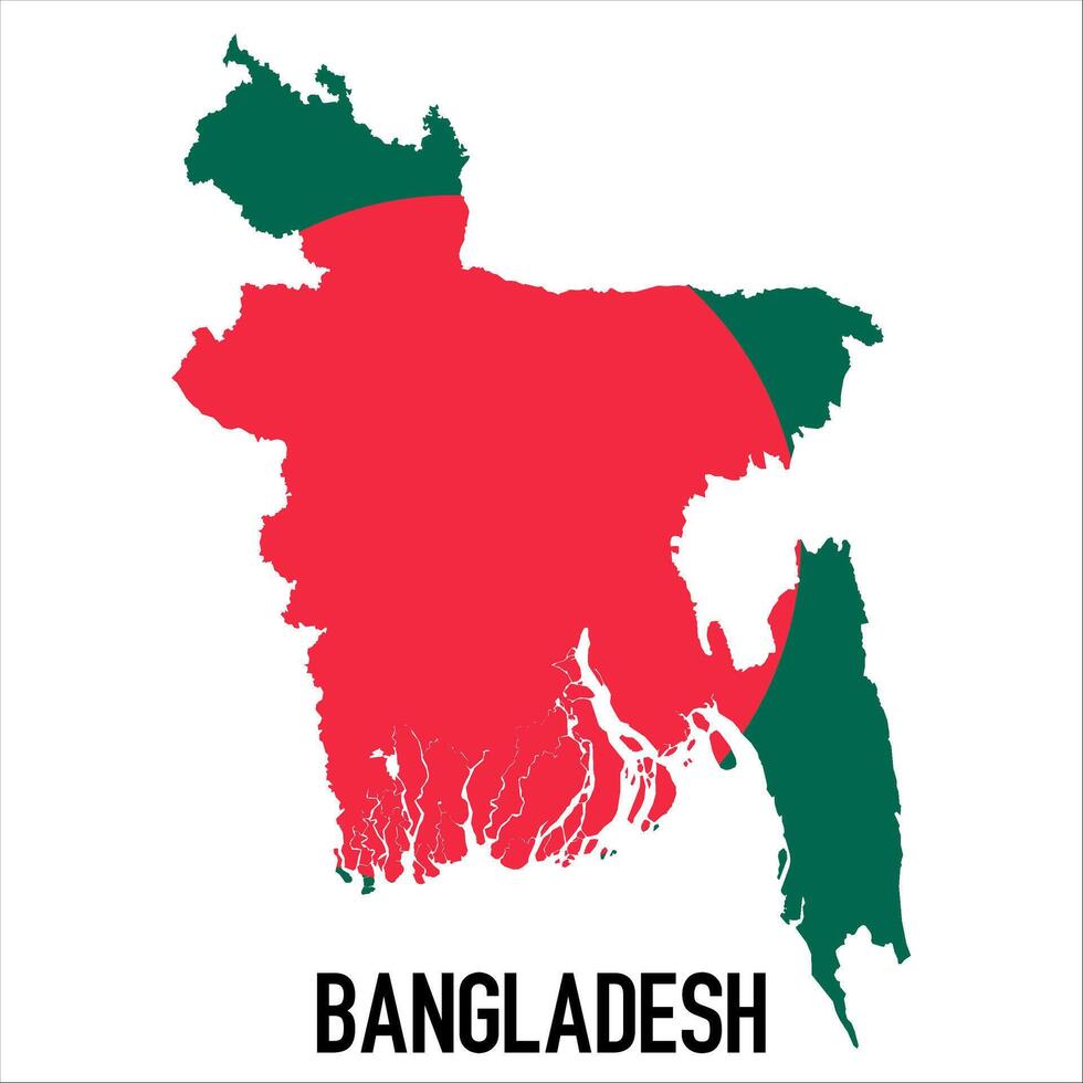 Bangladesh map with flag, Map illustration vector