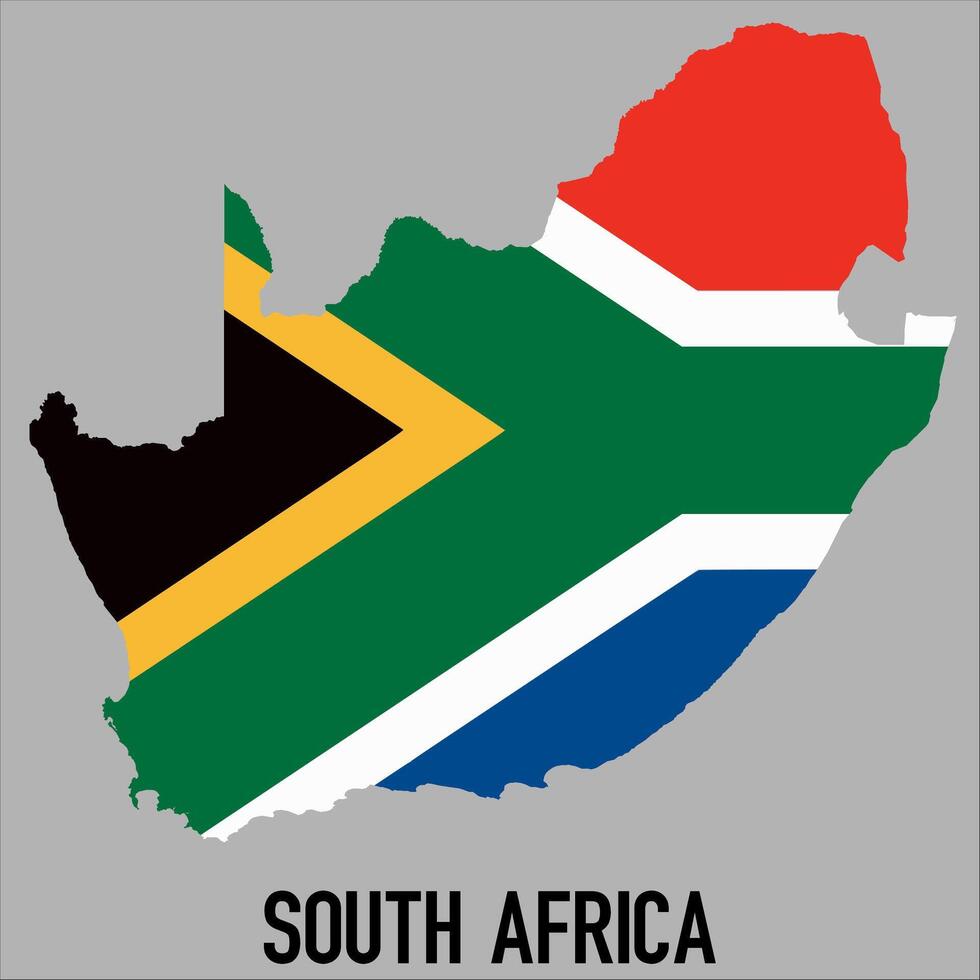South Africa map with flag, Map illustration vector