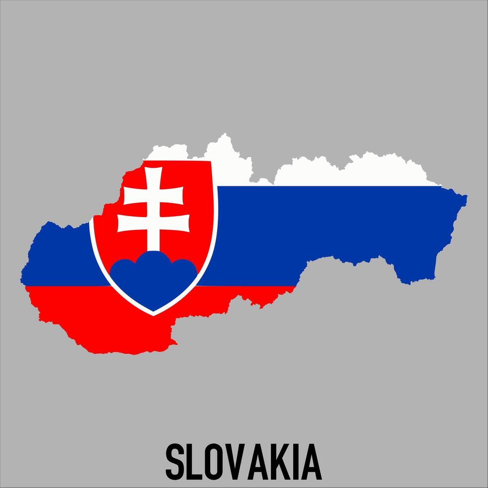 Slovakia map with flag, Map illustration vector