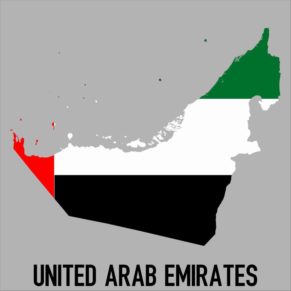 United Arab Emirates map with flag, Map illustration vector