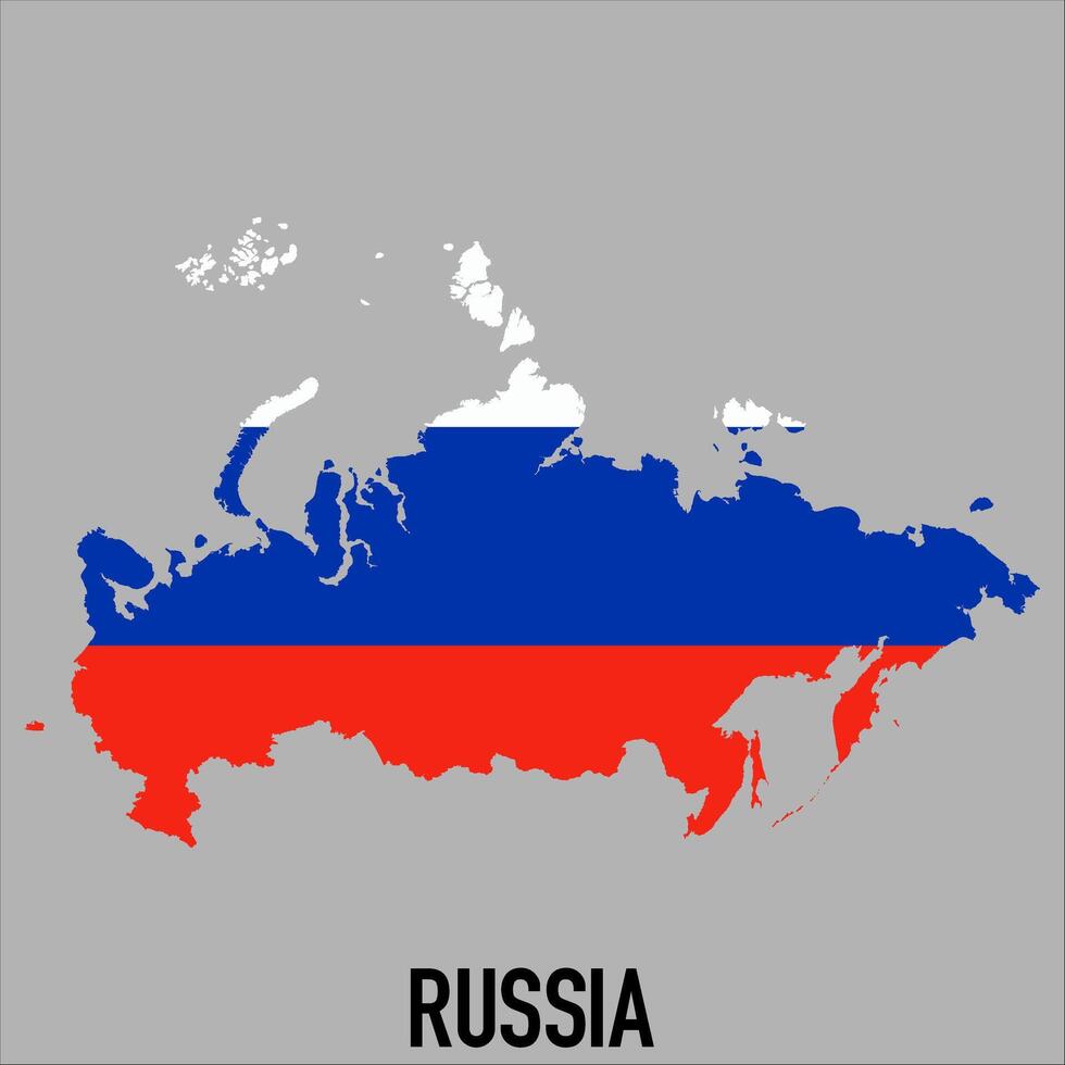Russia map with flag, Map illustration vector