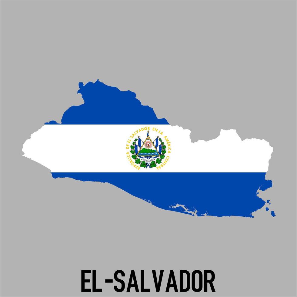 El Salvador map with flag, Map illustration vector